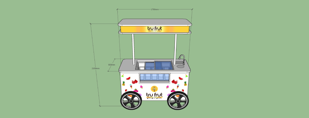 2d model of mobile ice cream cart